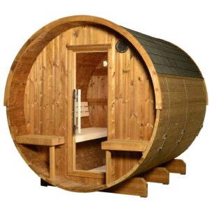 Magnus 6 Person Canopy Barrel Sauna — Heritage Collection